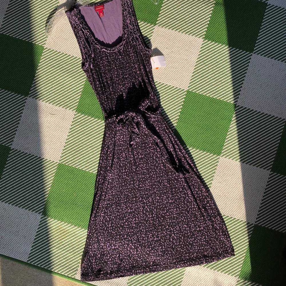 Merona black & purple sleeveless jersey dress